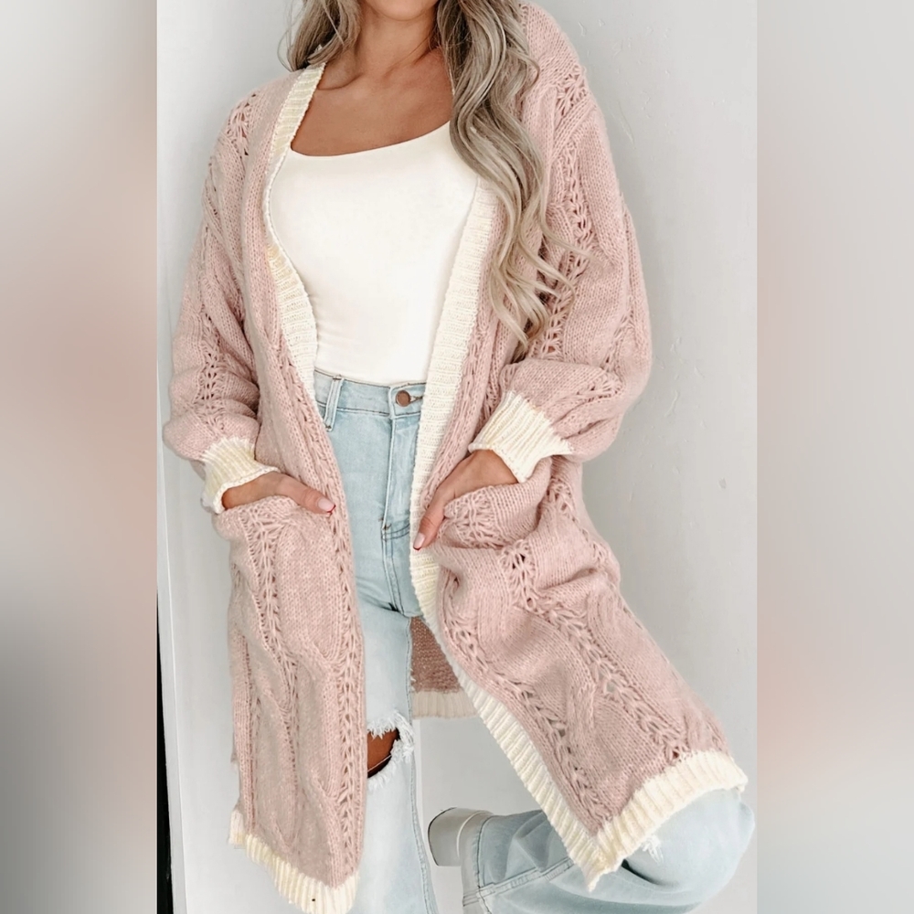 Color block long cardigan - Picture 3 of 3